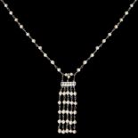 FINE BELLE EPOQUE PLATINUM AND PEARL NECKLACE