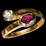 RUBY AND DIAMOND TWIST RING