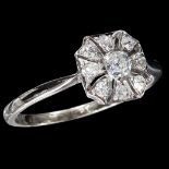 ART-DECO DIAMOND CLUSTER RING