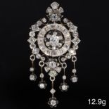 A FINE VICTORIAN DIAMOND DROP BROOCH/PENDANT