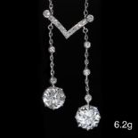 EDWARDIAN DIAMOND NEGLIGE DROP NECKLACE