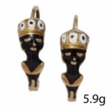 PAIR OF ENAMEL BLACKAMOOR EARRINGS,