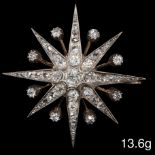 VICTORIAN DIAMOND STAR BROOCH.