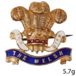 ENAMEL REGIMENTAL SWEETHEART BROOCH