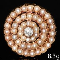 ANTIQUE DIAMOND AND PEARL BROOCH