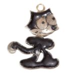 RARE VINTAGE FELIX THE CAT ENAMEL CHARM