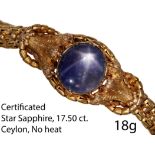 IMPRESSIVE CERTIFICATED ANTIQUE CEYLON BLUE STAR SAPPHIRE BRACELET