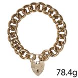 FINE AND HEAVY GOLD PADLOCK BRACELET