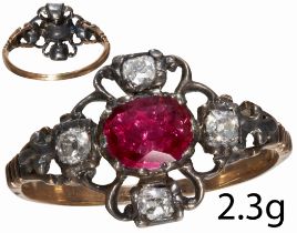 GEORGIAN RUBY AND DIAMOND RING