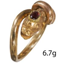 VICTORIAN GARNET SNAKE RING