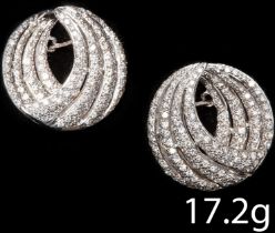 IMPRESSIVE PAIR OF DIAMOND HOOP EARRINGS