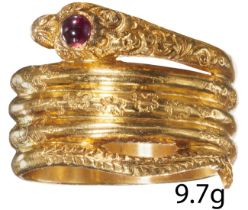 FINE ANTIQUE SNAKE RING