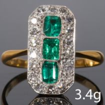 FINE EMERALD AND DIAMOND RING