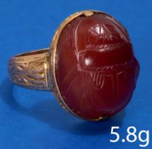 FINE ETRUSCAN REVIVAL SCARAB RING