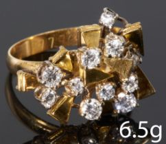 GEOMETRICAL DIAMOND DESIGN RING