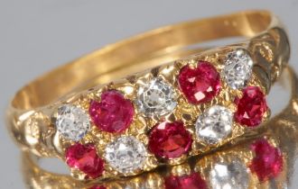 EDWARDIAN RUBY AND DIAMOND RING