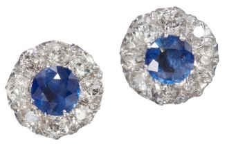 EDWARDIAN SAPPHIRE AND DIAMOND EARRINGS