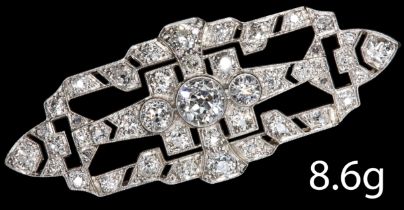 FINE ART-DECO DIAMOND BROOCH