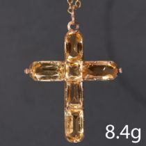 ANTIQUE GEORGIAN TOPAZ CROSS PENDANT