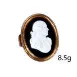 FINE ANTIQUE CARVED CAMEO PORTRAIT RING