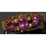 ANTIQUE VICTORIAN AMETHYST AND PEARL RING