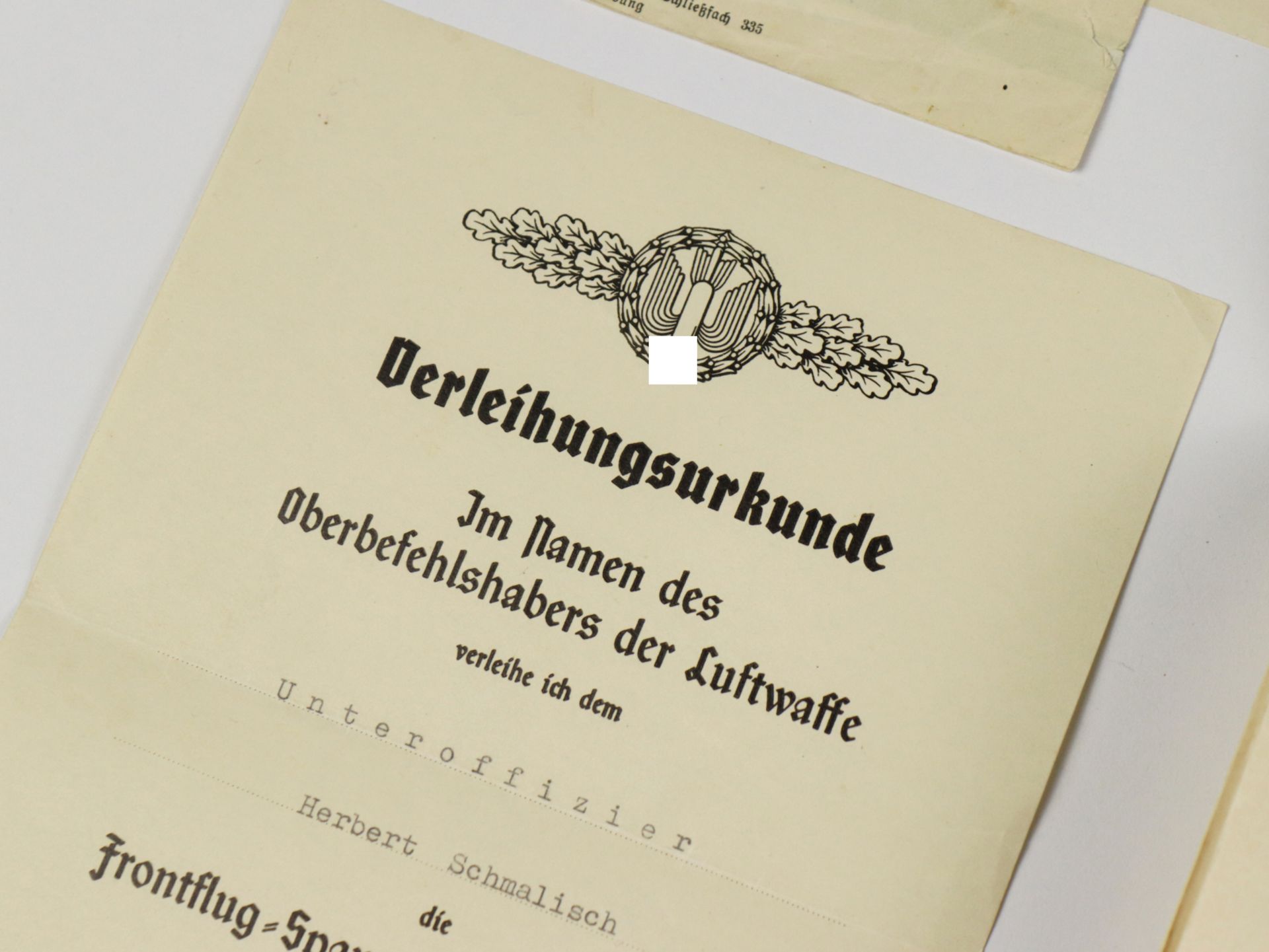 Konvolut  Dokumente - 3. Reich z.B. Verleihungsurkunde Luftwaffe  - Bild 3 aus 4