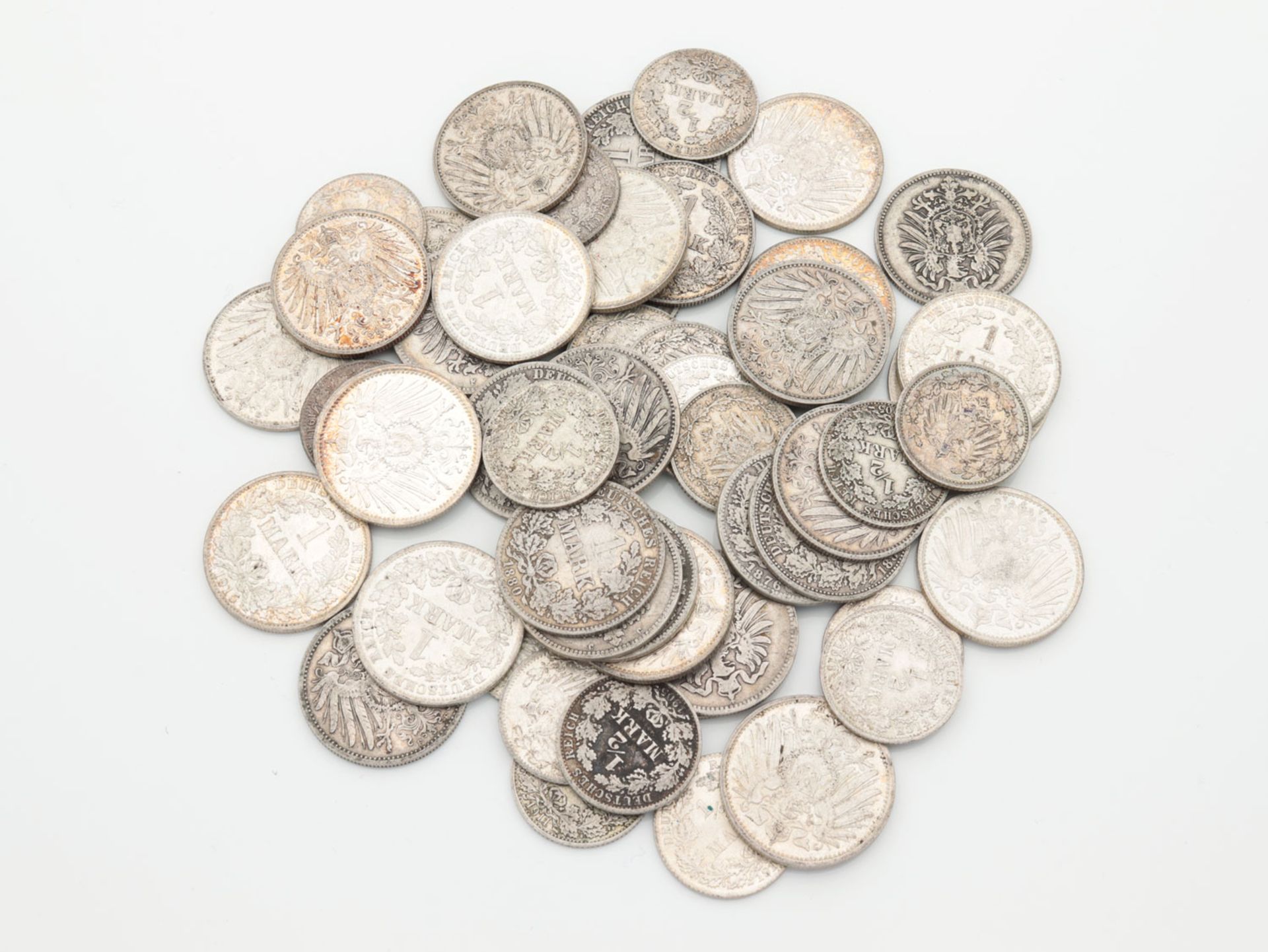 Silbermünzen - 1 Mark sowie 1/2 Mark - Image 2 of 2