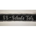 Allgemeine SS : Ärmelband "SS - Schule Tölz" für Führer.
