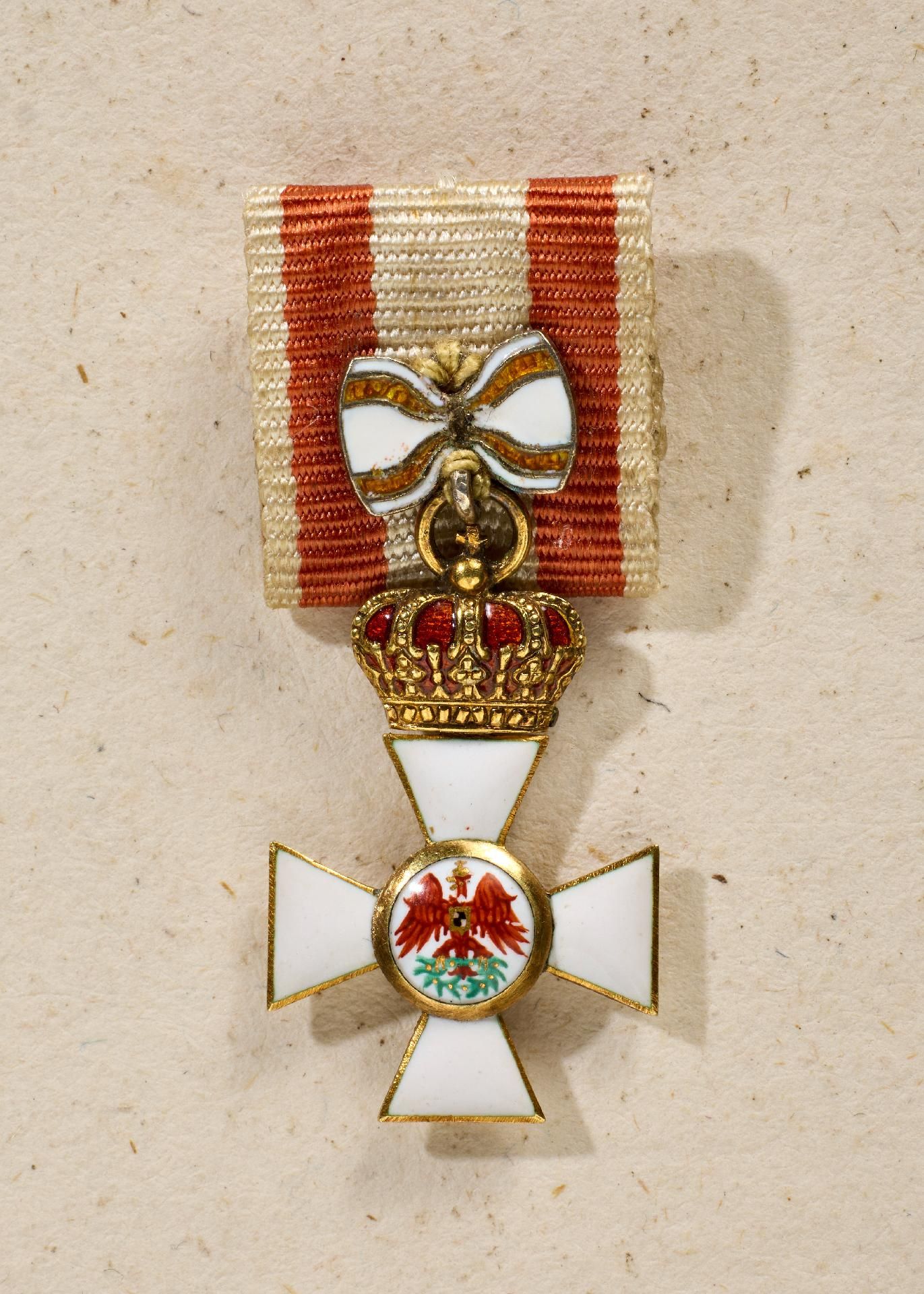 Preußen : Miniatur des Roten Adler Ordens 3. Klasse mit Schleife und Krone.