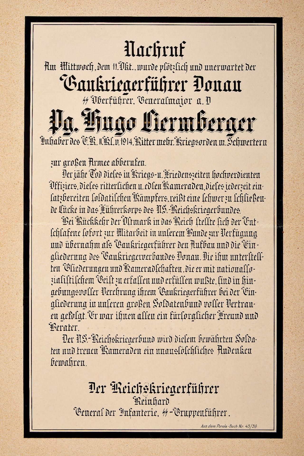 Allgemeine SS : Dokumentennachlass des SS- Oberführers, Generalmajors a.D. und Gaukriegerführer... - Bild 24 aus 47