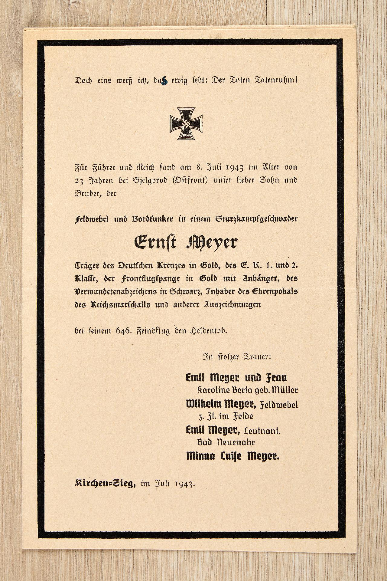 Allgemein : Nachlass des Feldwebels Ernst Meyer, 1./Sturzkampfgeschwader 77 - Image 23 of 55