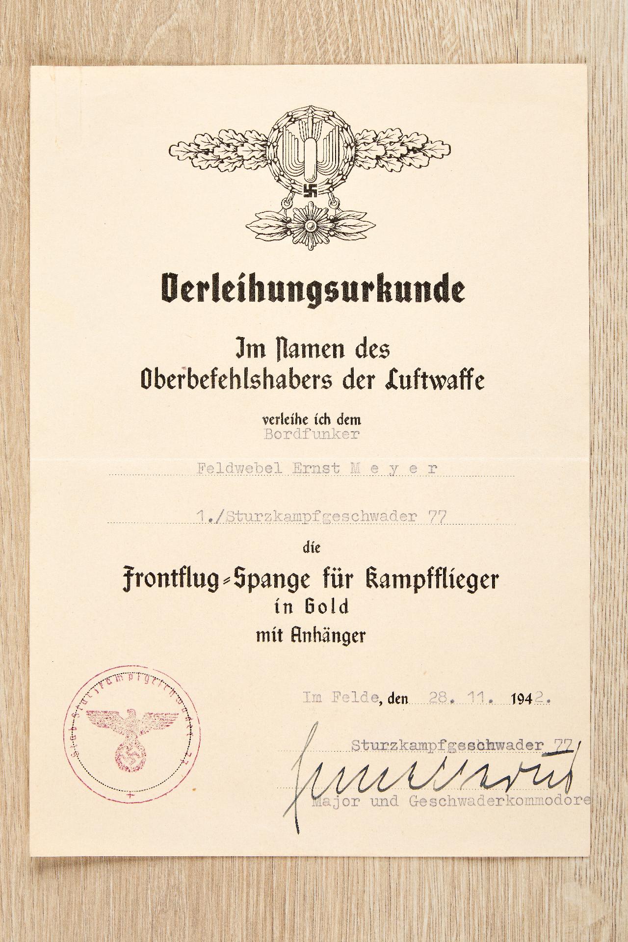 Allgemein : Nachlass des Feldwebels Ernst Meyer, 1./Sturzkampfgeschwader 77 - Image 31 of 55