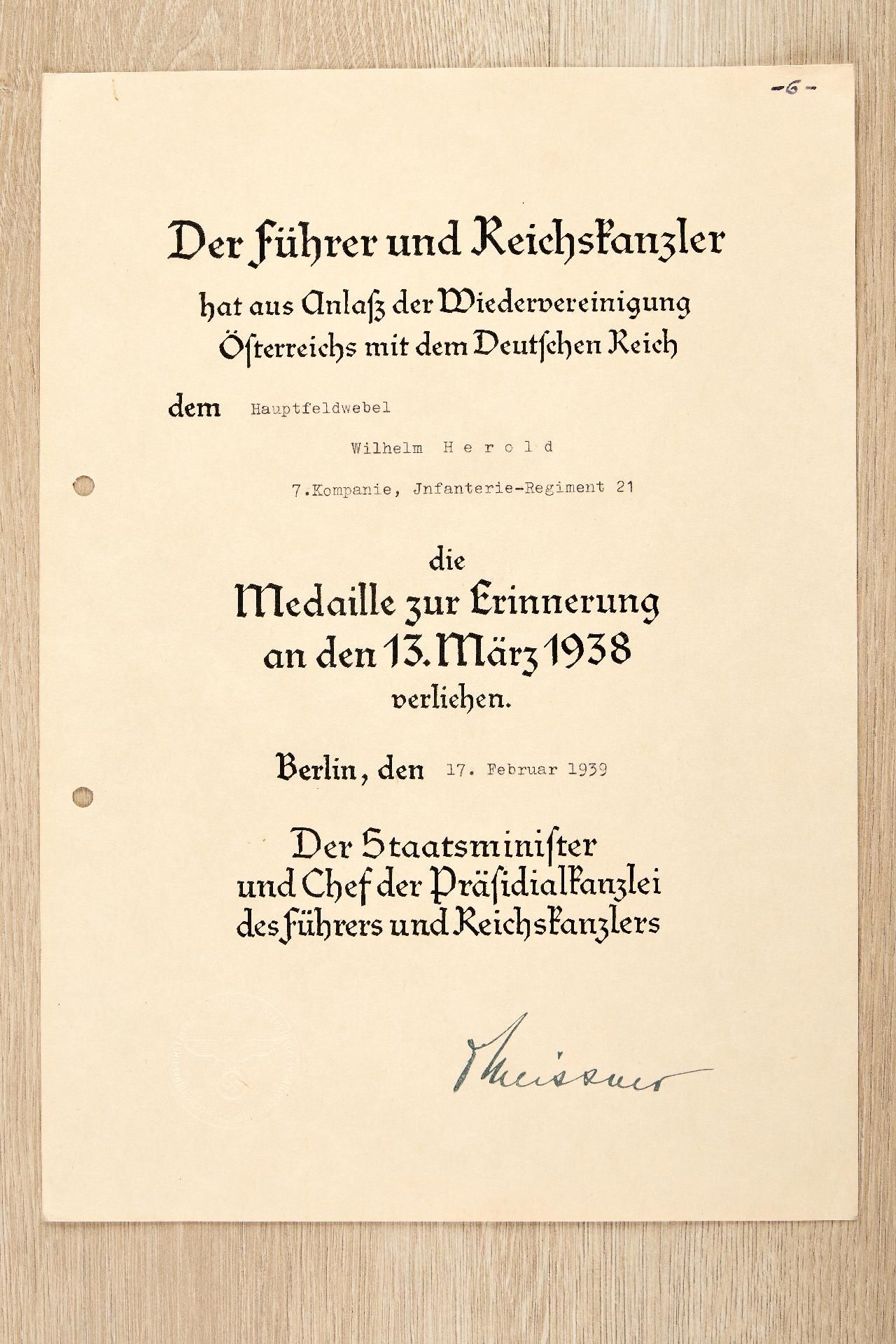 Ritterkreuz : Dokumentennachlass des Ritterkreuzträgers Hauptmanns Wilhelm Herold, Kommandeur I... - Bild 13 aus 20