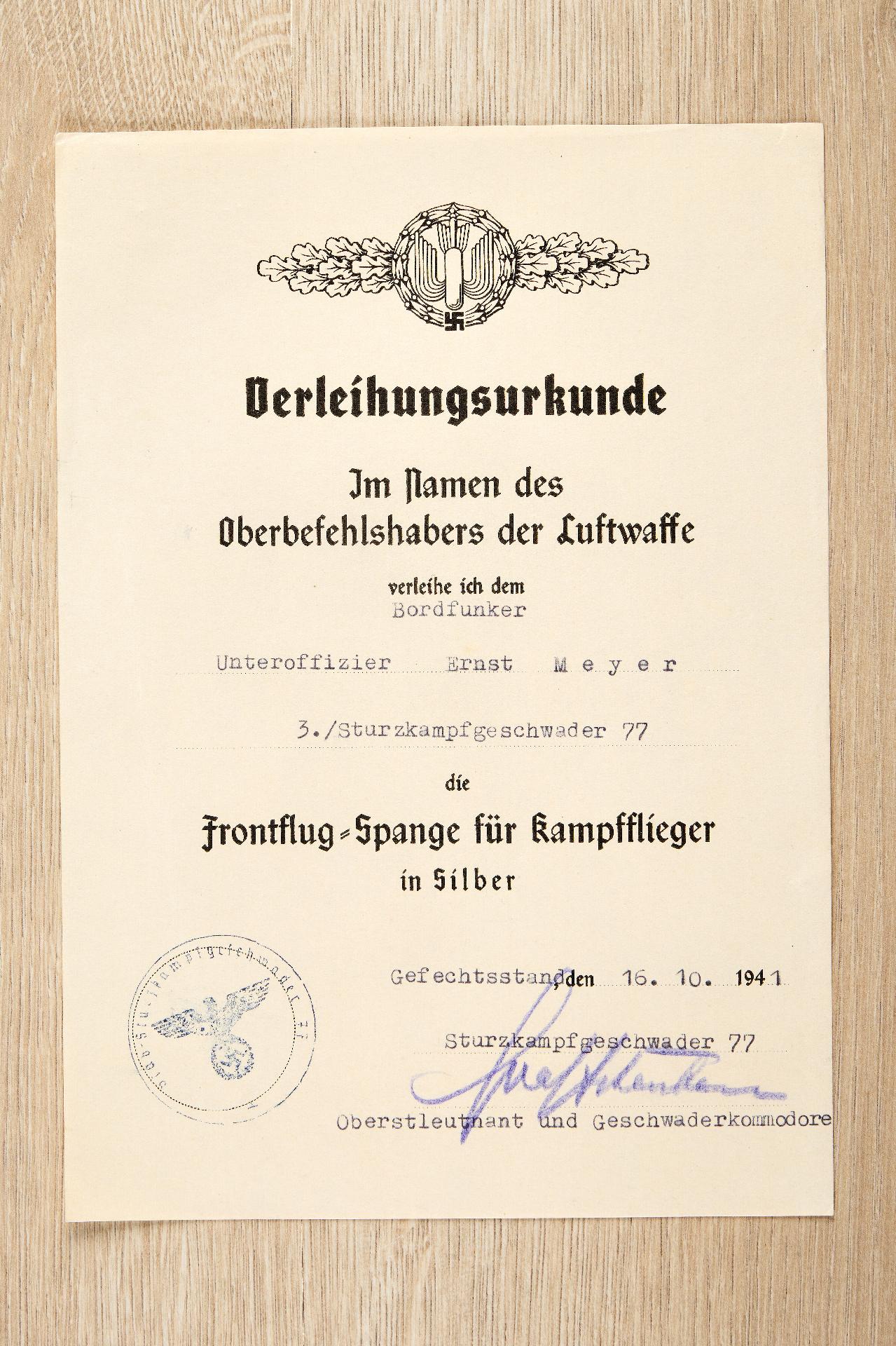 Allgemein : Nachlass des Feldwebels Ernst Meyer, 1./Sturzkampfgeschwader 77 - Image 43 of 55