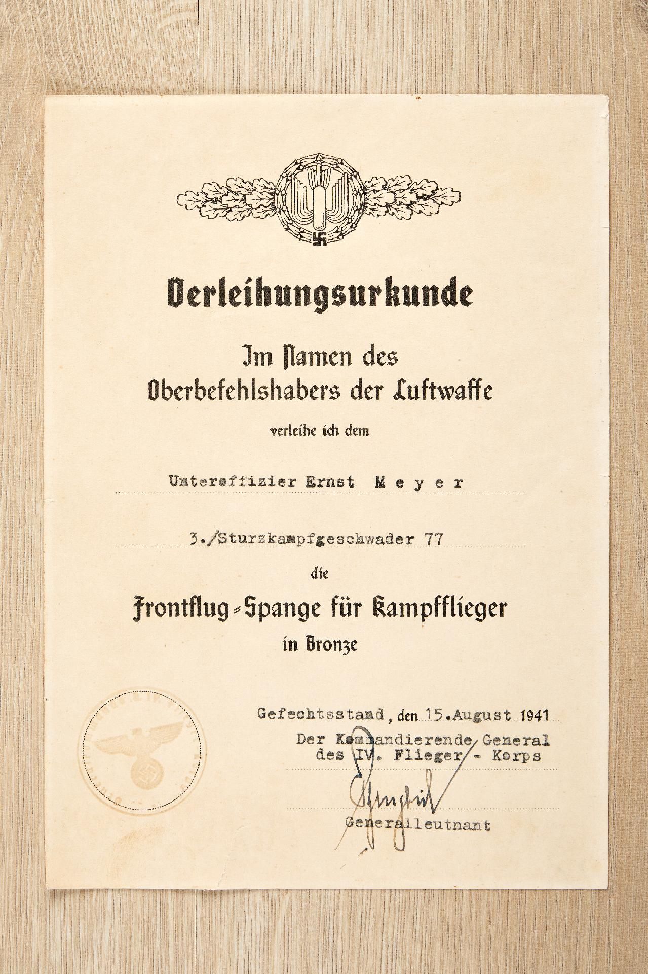Allgemein : Nachlass des Feldwebels Ernst Meyer, 1./Sturzkampfgeschwader 77 - Image 46 of 55