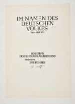 Deutscher-Adler-Orden : Deutscher Adler Orden: Verleihungsurkunde zum Stern des Deutschen Adler ...