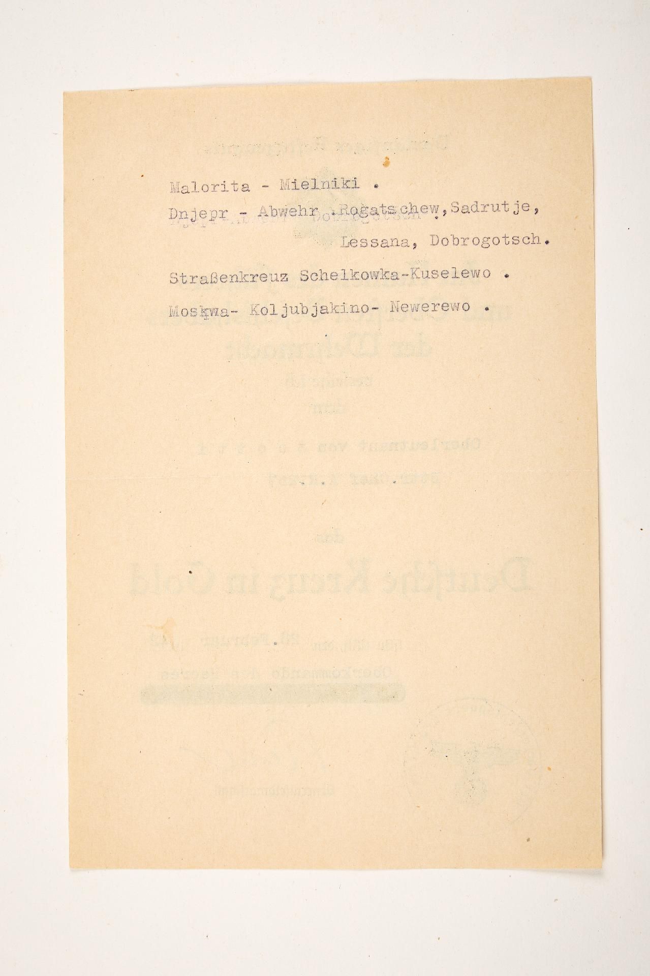 Artillerie : Estate of decorations and documents of First Lieutenant Hans Adolf von Scotti, Batt... - Image 19 of 23