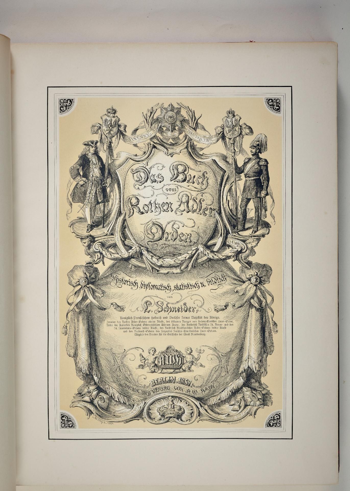 Kingdom of Prussia : Prussia: L. Schneider - Das Buch vom Rothen Adler Orden, Berlin 1857. - Image 2 of 2
