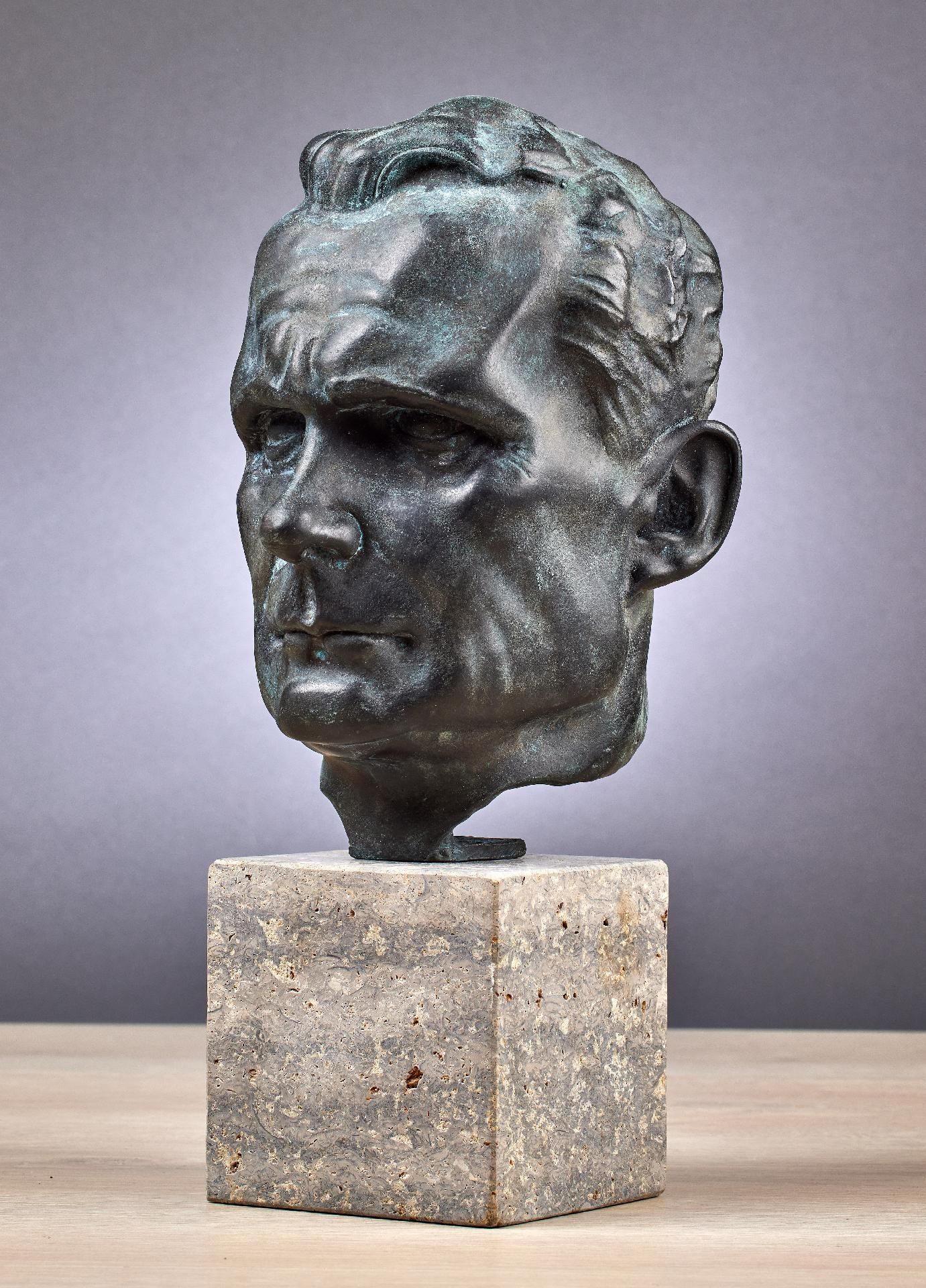 Art in The Third Reich 1933 - 1945 : H.J. Pagels: Portrait bust of Rudolf Hess. - Image 2 of 5