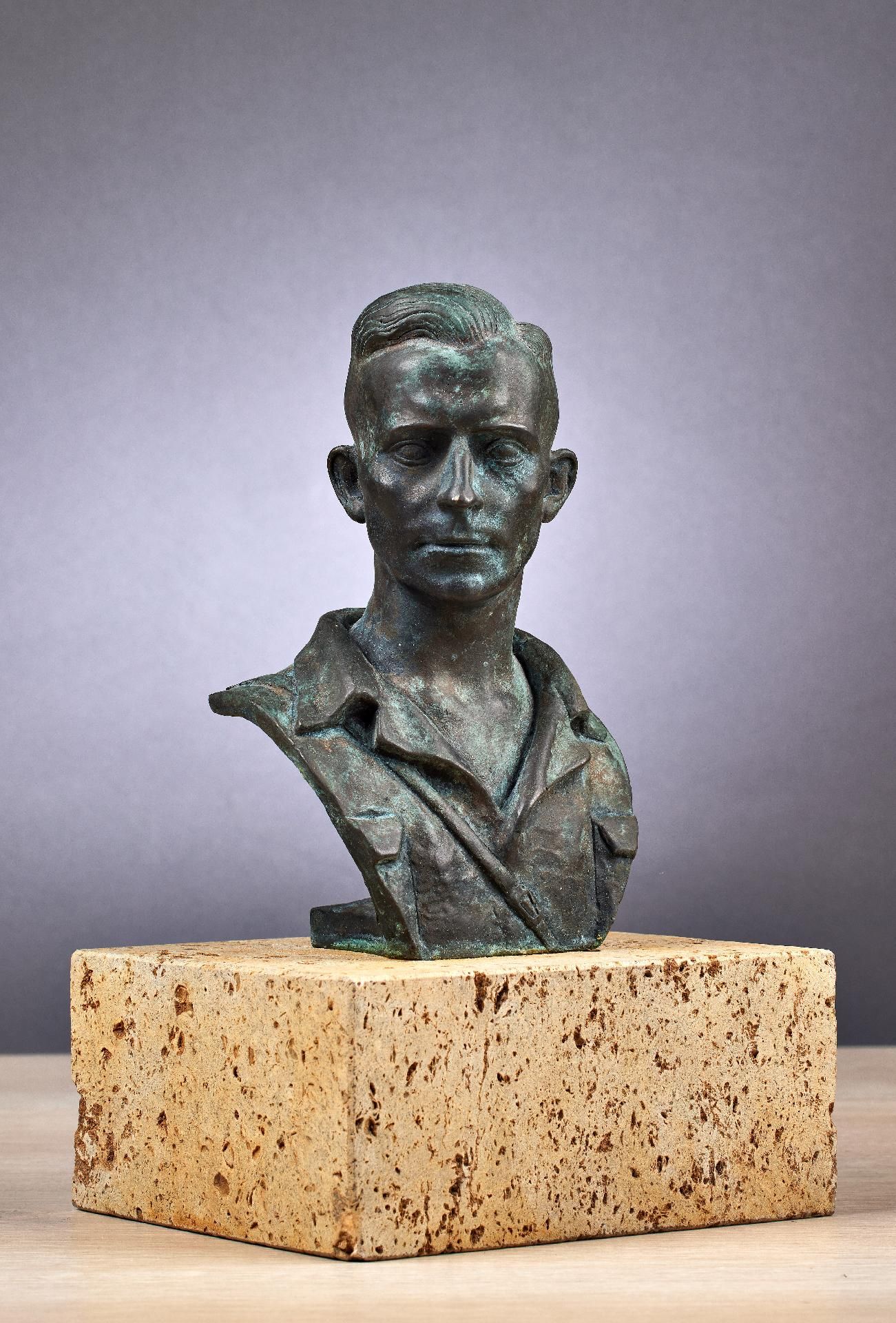 Art in The Third Reich 1933 - 1945 : Paul Gruson: Bronze bust depicting Horst Wessels. - Image 2 of 6