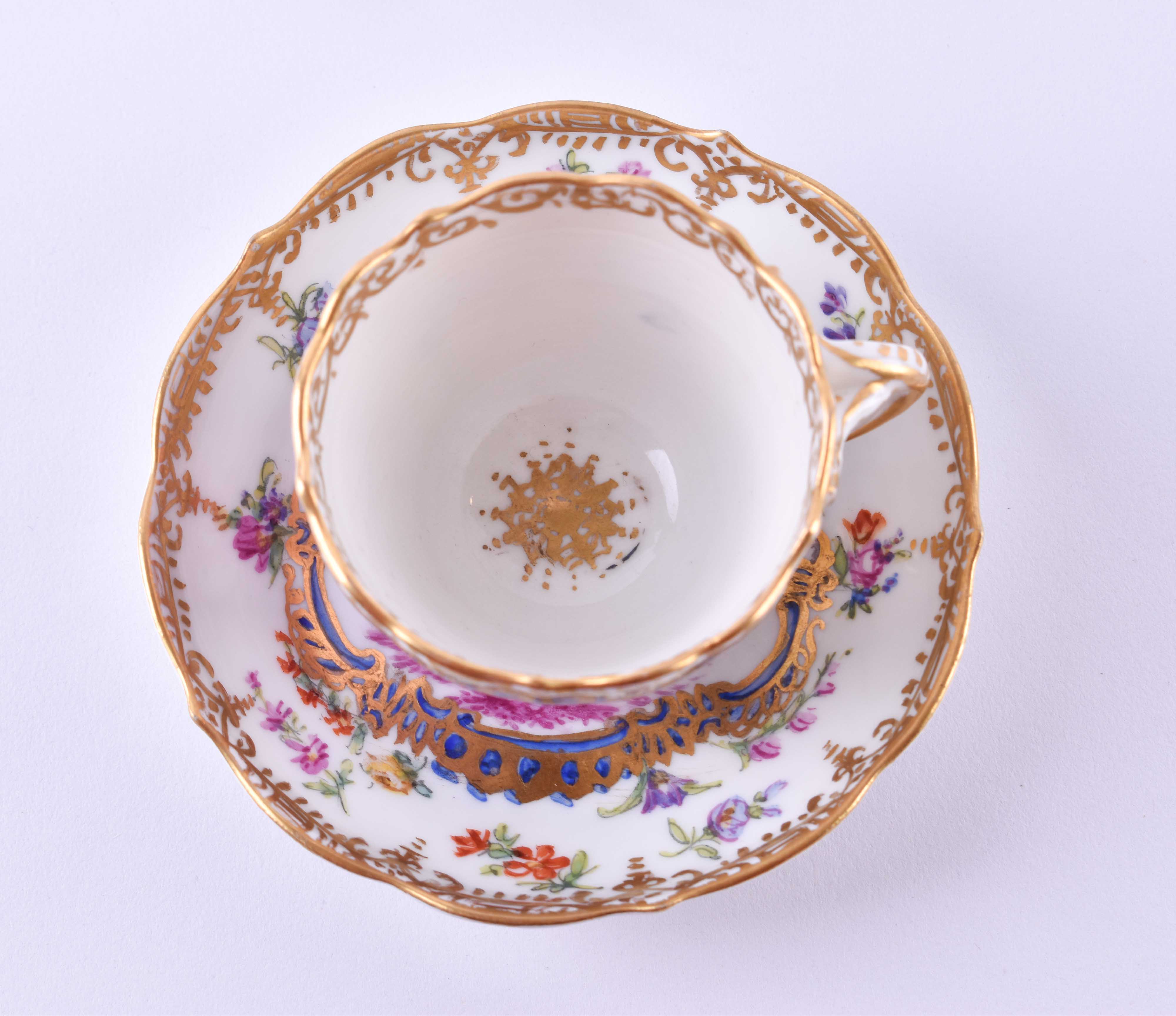 Cup and saucer Meissen Knauf time - Image 3 of 5