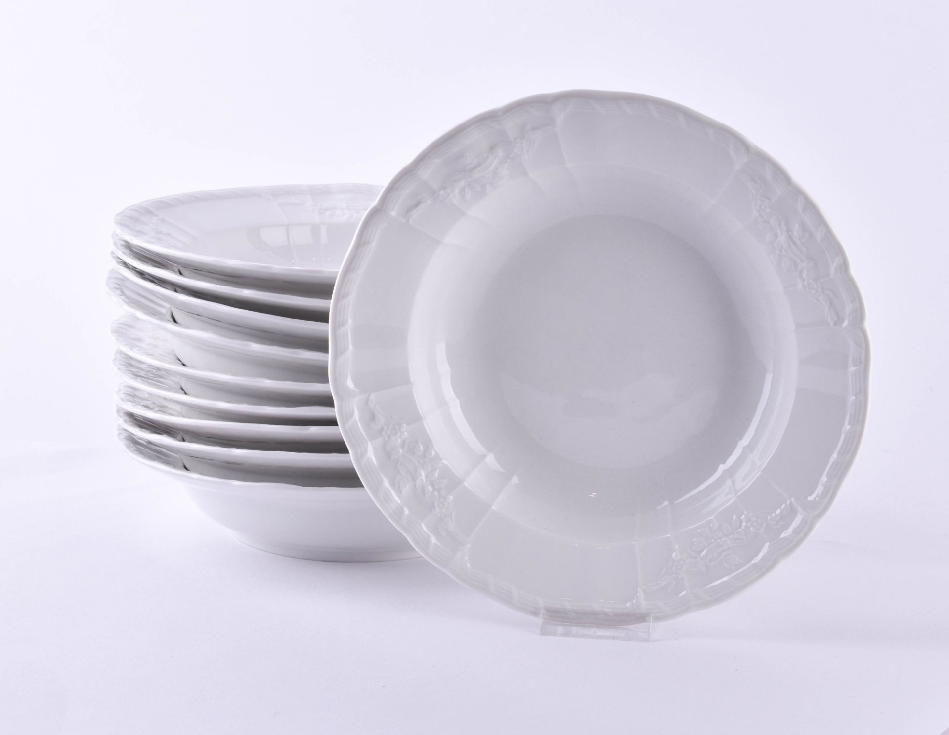 Ten soup plates KPM Rocaille