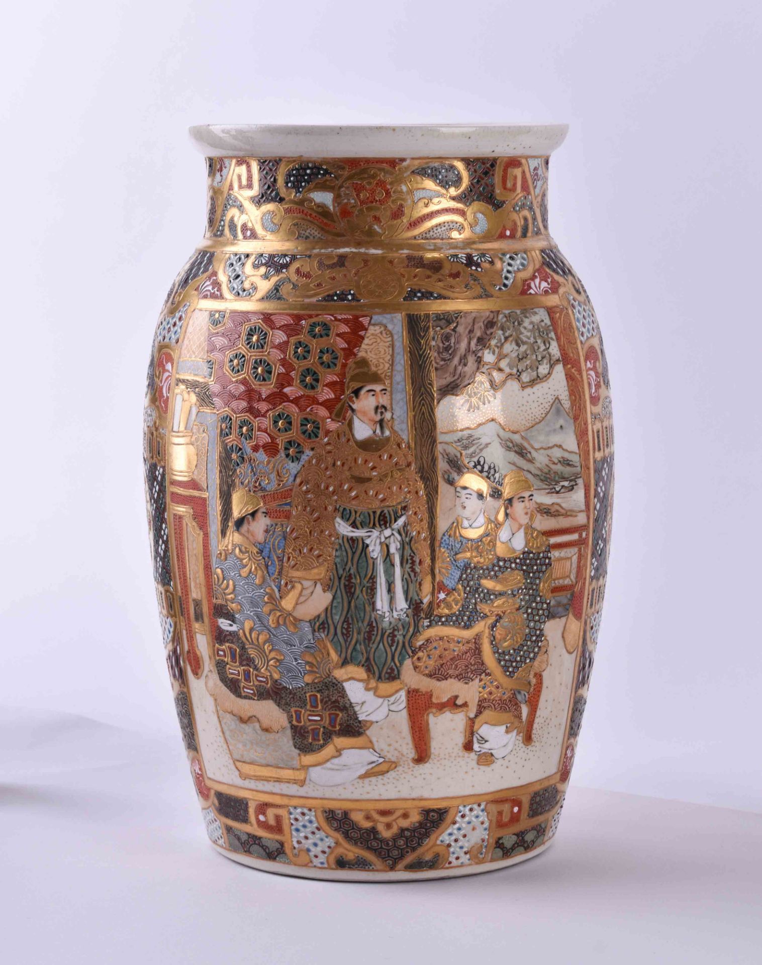 Satsuma Vase Japan Meiji Periode - Bild 2 aus 5