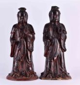 Paar Tempelfiguren Vietnam / Süd China Qing-Dynastie 18. / 19. Jhd.