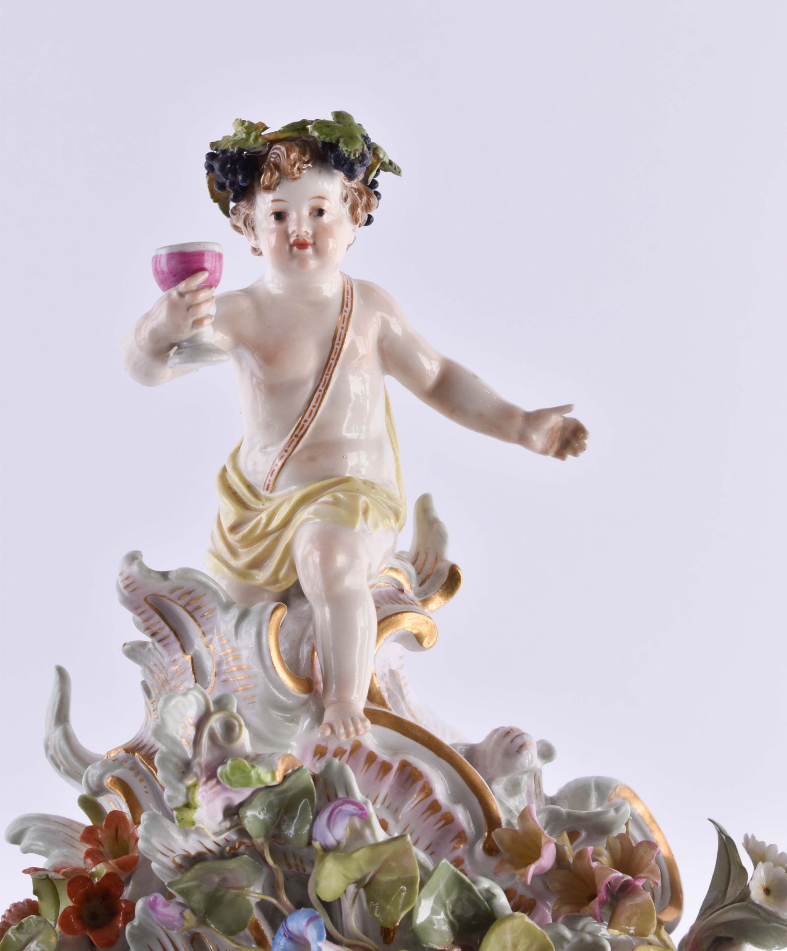 Meissen clock the seasons and pair of side plates circa 1860/80 - Image 9 of 14