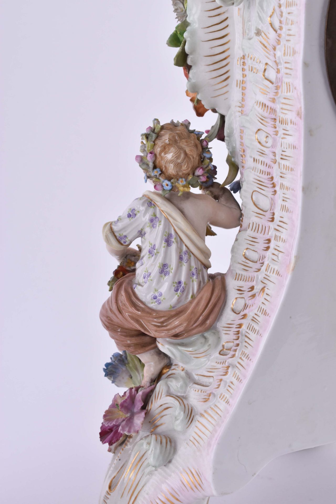 Meissen clock the seasons and pair of side plates circa 1860/80 - Image 11 of 14