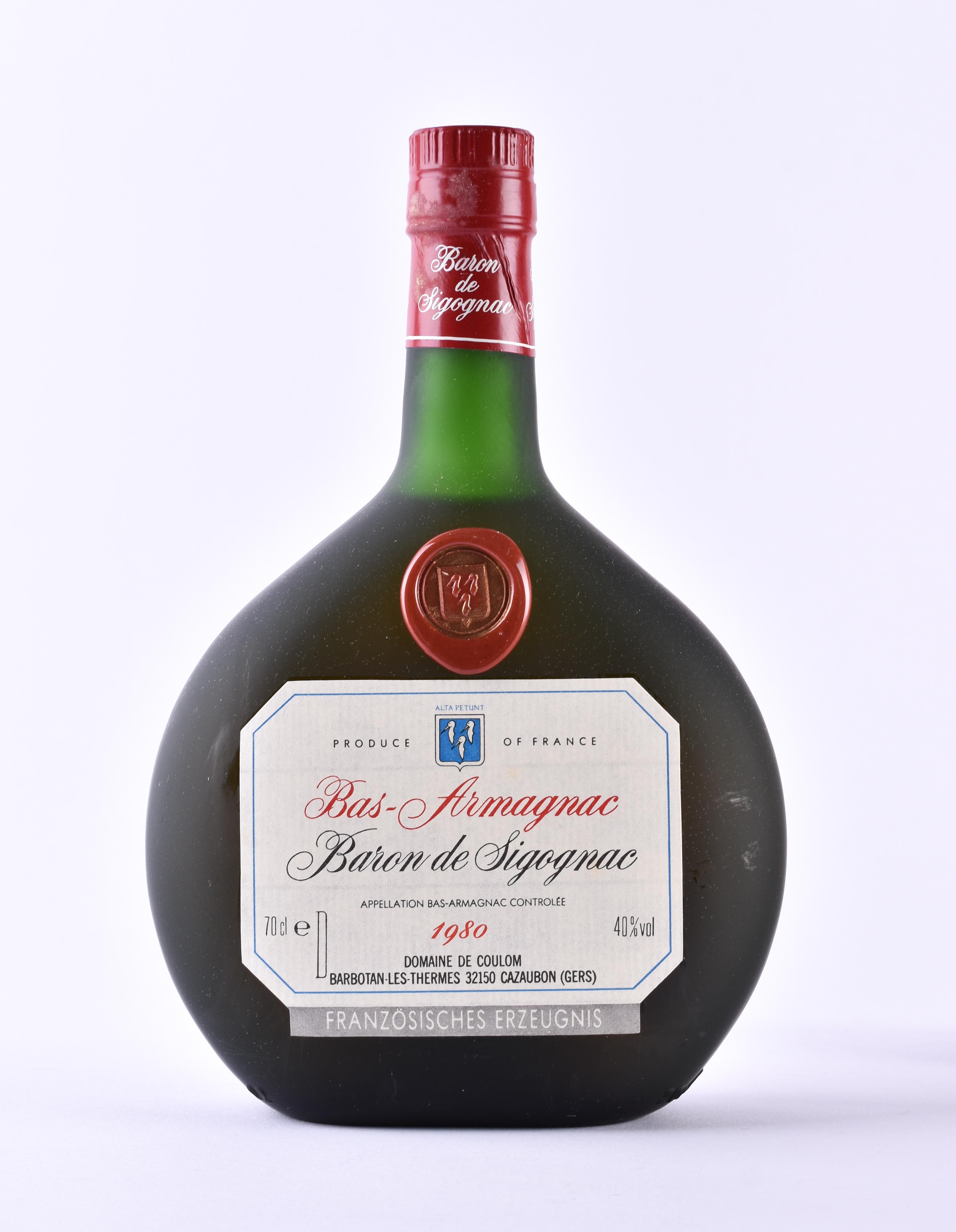 Baron De Sigognac Bas Armagnac xo 1980