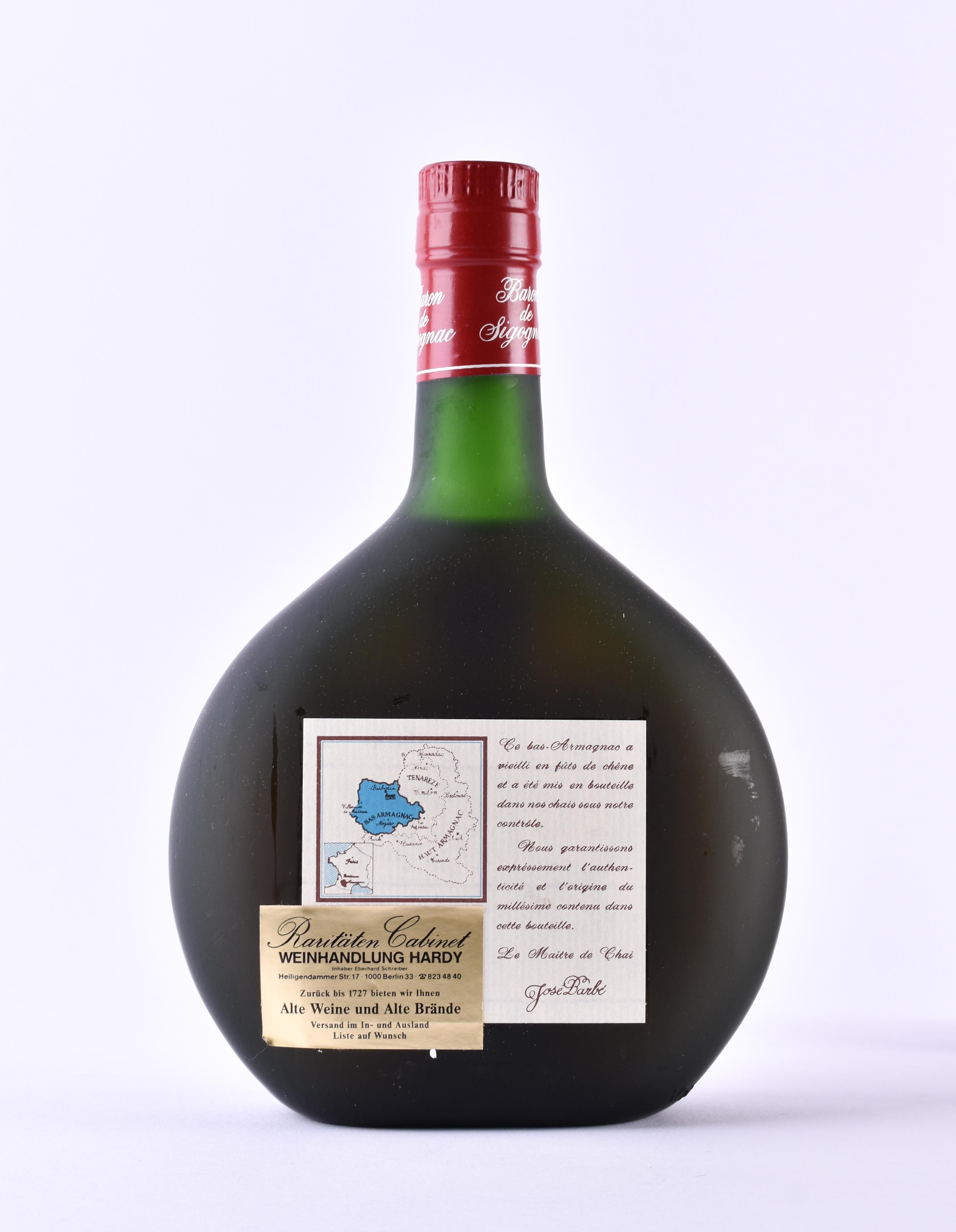 Baron De Sigognac Bas Armagnac xo 1980 - Image 2 of 2