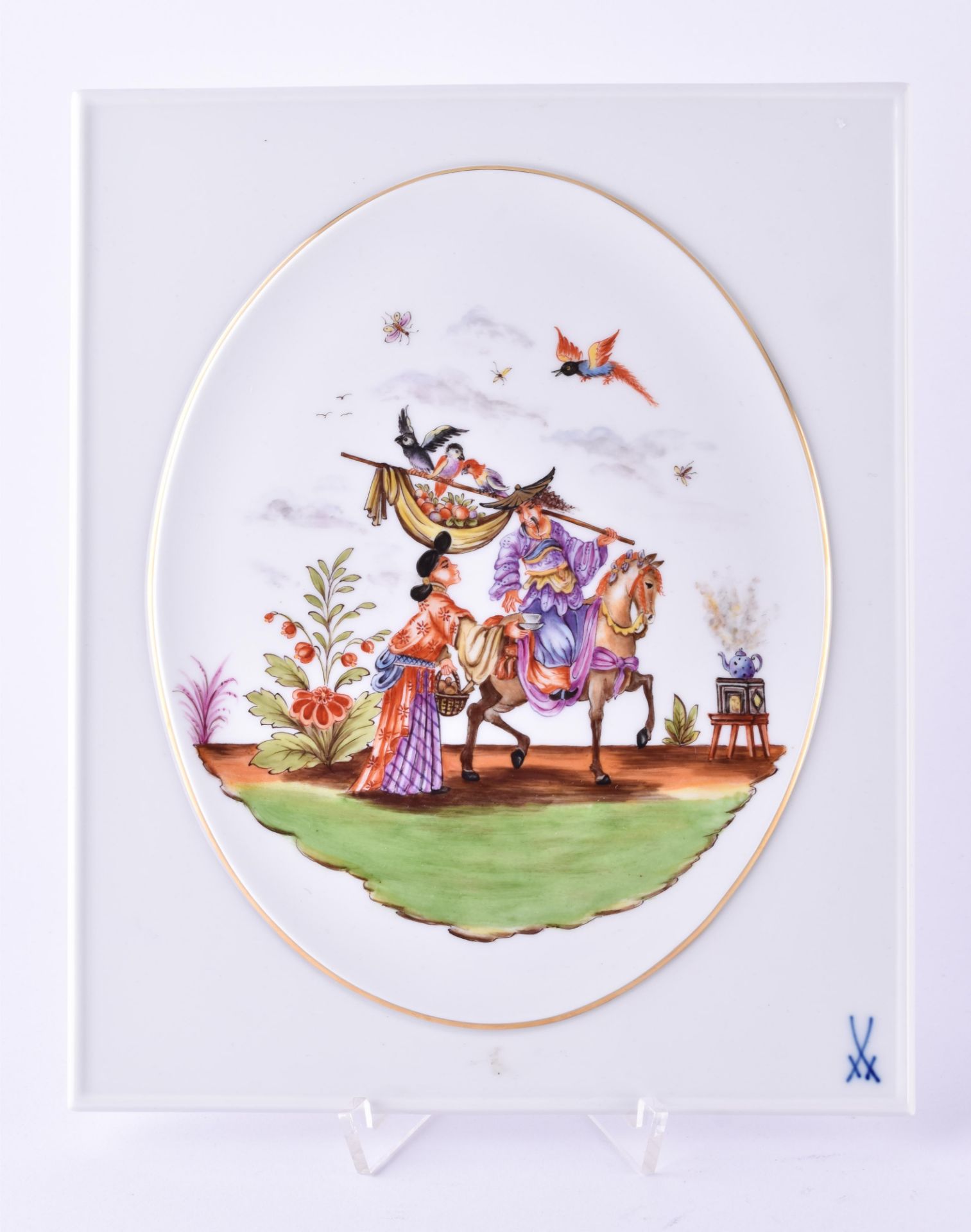 Meissen picture plate with chinoiserie