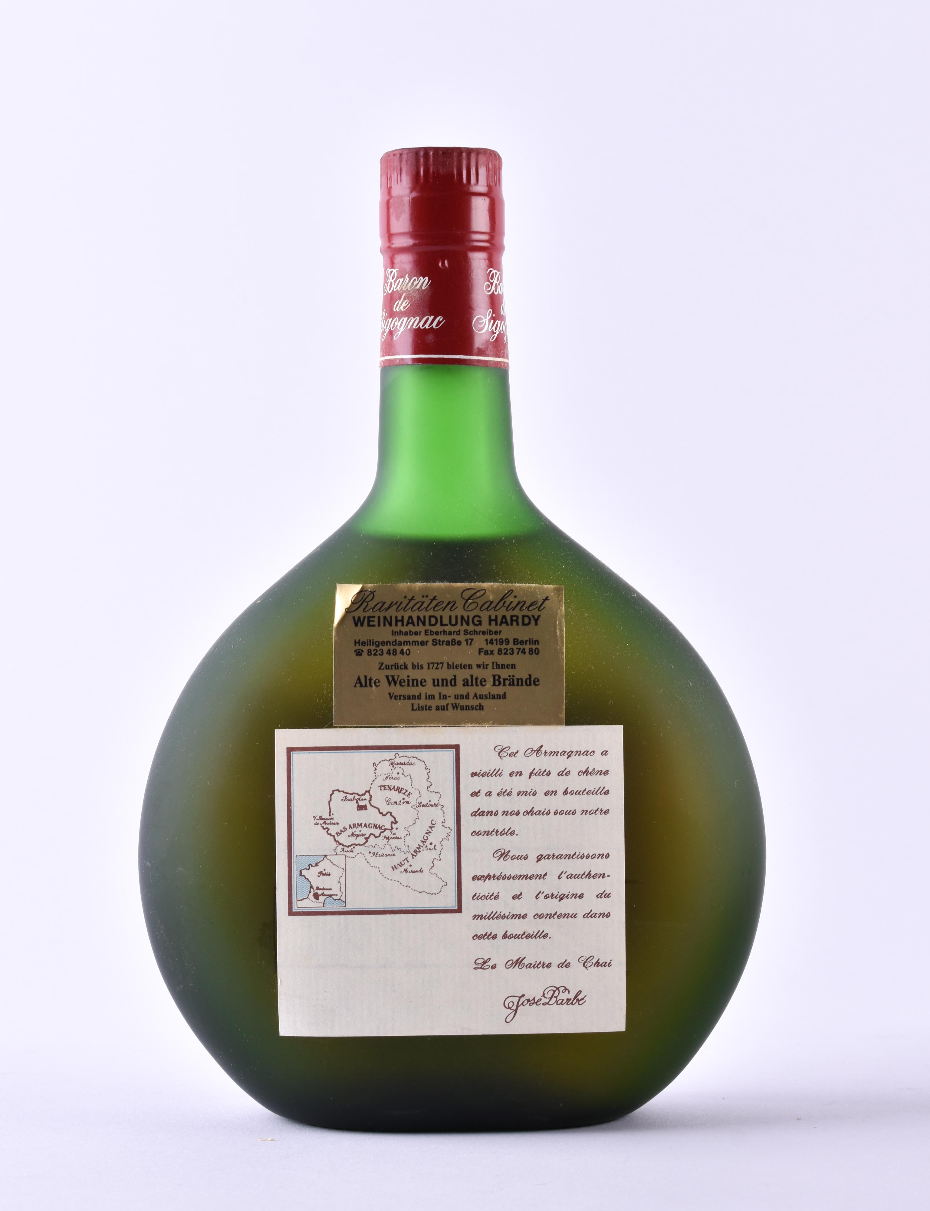 Baron De Sigognac Bas Armagnac xo 1976 - Image 2 of 2